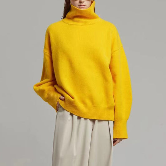 Turtleneck Ribbed Knit Sweater