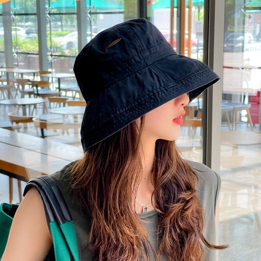 Bucket Hat With Wide Brim And Cuffs