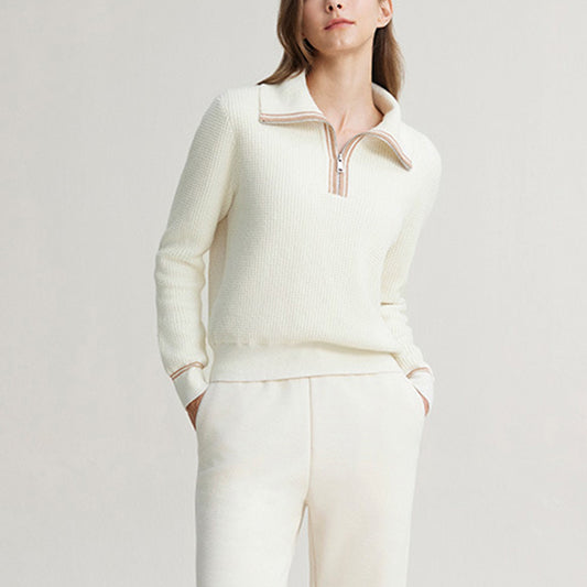Half-Zip Pullover With Stand-Up Collar