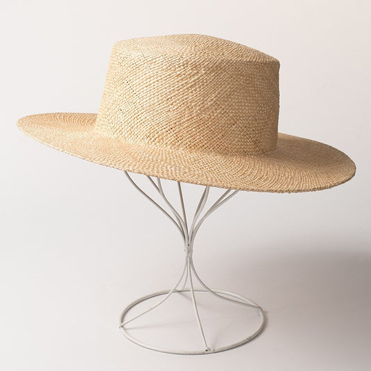 French Style Simple Outdoor Travel Flat Top Straw Hat