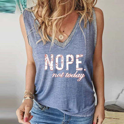 Comfy V-Neck Print Sleeveless Top