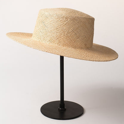 French Style Simple Outdoor Travel Flat Top Straw Hat