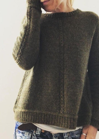 Simple Scoop Neck Long Sleeve Sweater
