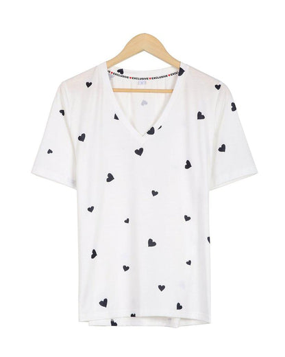 Casual V-Neck Short Sleeve Top