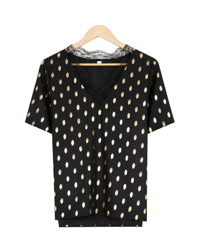Chic Print Short Sleeve Top