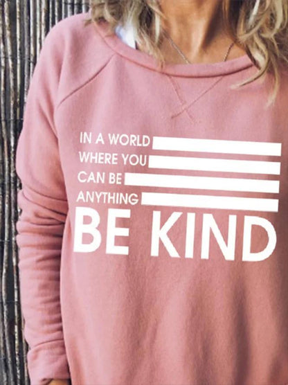 Sweet Pink Crew Neck Long Sleeve Sweatshirt