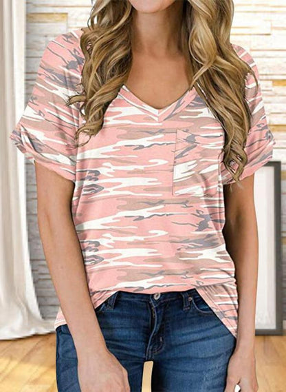 Casual Print Short Sleeve Top