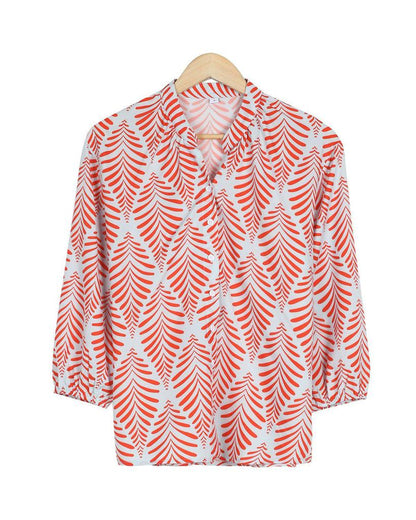 Modern Styling Print 3/4 Sleeve Top