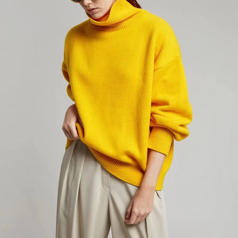 Turtleneck Ribbed Knit Sweater