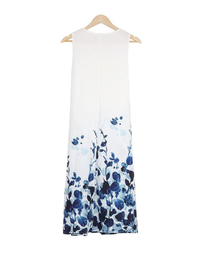 Vintage V-Neck Sleeveless Midi Dress