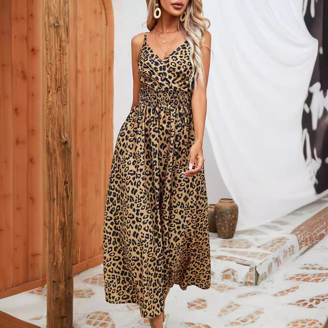 Leopard Printed Maxi Cami Dress
