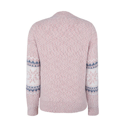 Women's Casual Half Turtleneck Snowflake Knit Christmas Sweater