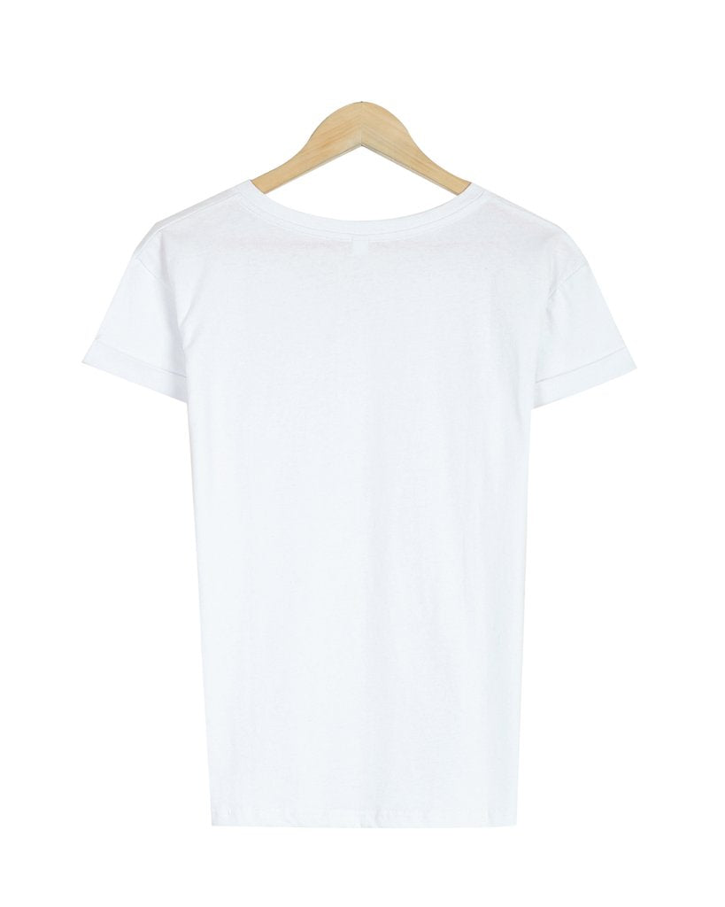 V-Neck Basic Plain Short Sleeve Top