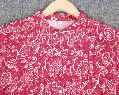 Showy Print Long Sleeve Top
