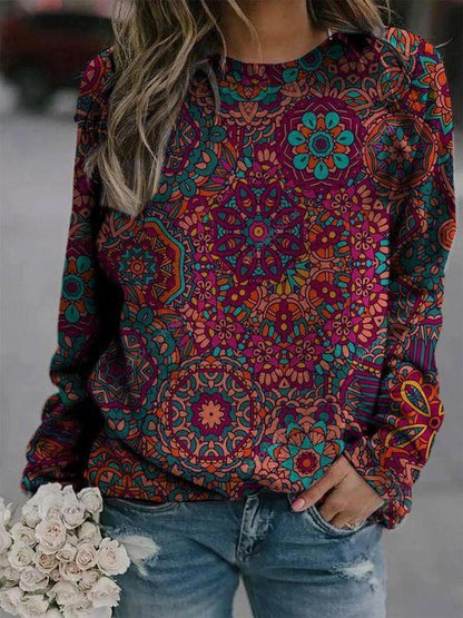 Floral Printed Round Neck Top