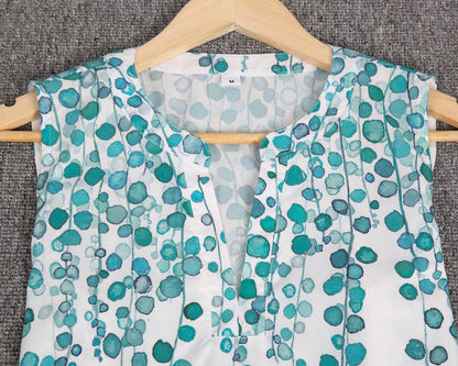 Casual V-Neck Print Sleeveless Top