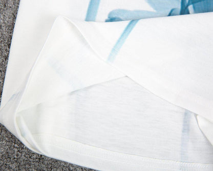 Elegant Print Short Sleeve Top