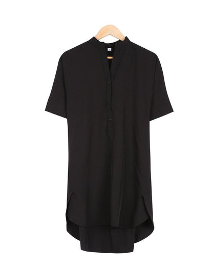 Cool V-Neck Plain Mini Dress