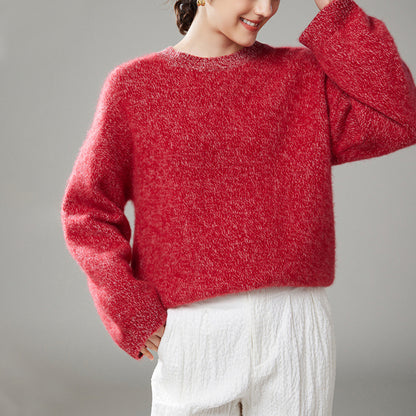 100% Thick Cashmere Crew Neck Sweater