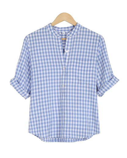 Preppy Plaid Print Short Sleeve Shirt