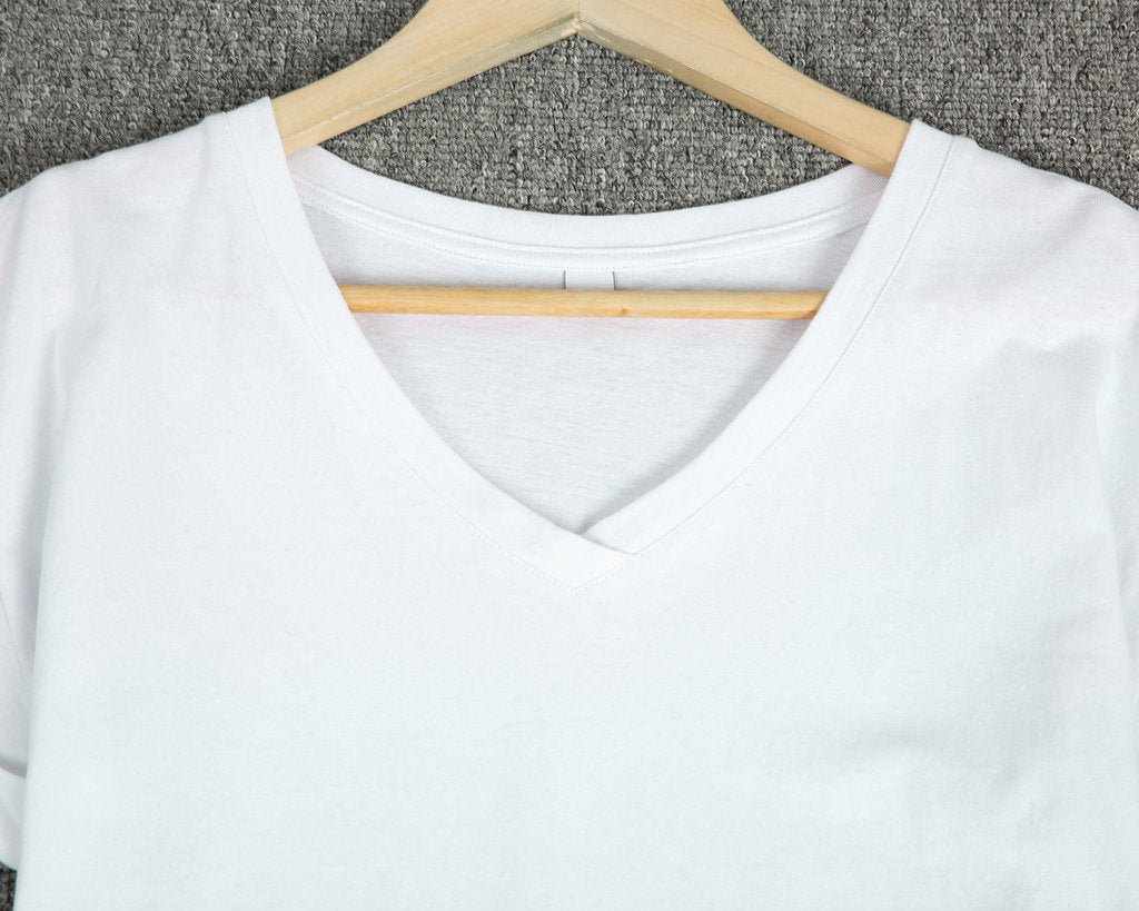 V-Neck Basic Plain Short Sleeve Top