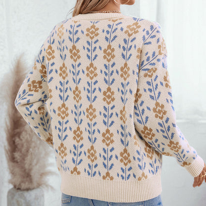 Casual Crew Neck Long Sleeve Sweater