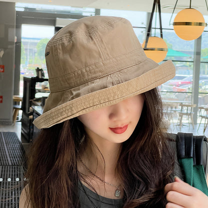 Bucket Hat With Wide Brim And Cuffs