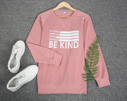 Sweet Pink Crew Neck Long Sleeve Sweatshirt