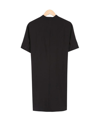 Cool V-Neck Plain Mini Dress