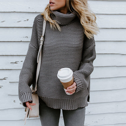 Women's Knitwear Thick Line Long Sleeve Turtleneck Pullover Sweater