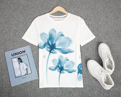 Elegant Print Short Sleeve Top