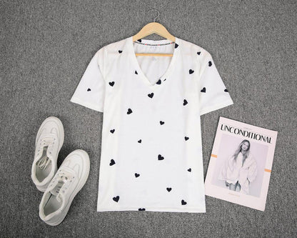 Casual V-Neck Short Sleeve Top