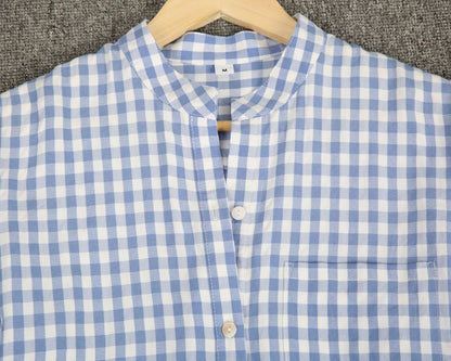 Preppy Plaid Print Short Sleeve Shirt
