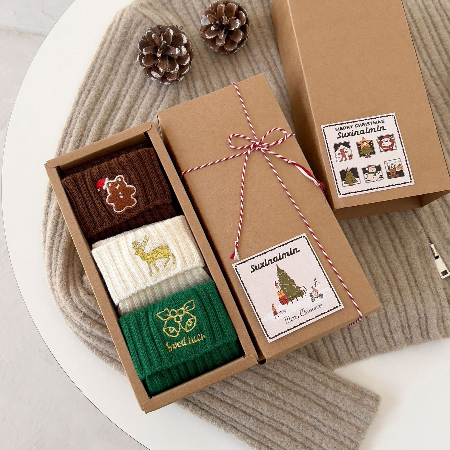 Women's Mid-Tube Socks Christmas Socks Gift Box