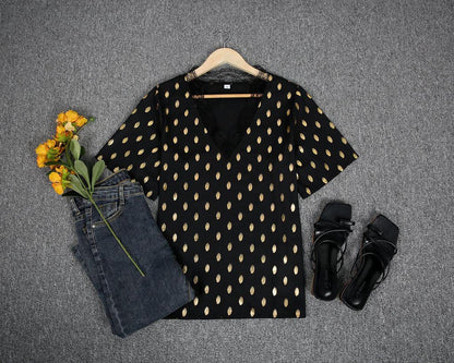 Chic Print Short Sleeve Top