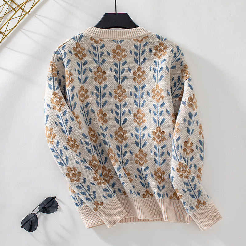 Casual Crew Neck Long Sleeve Sweater