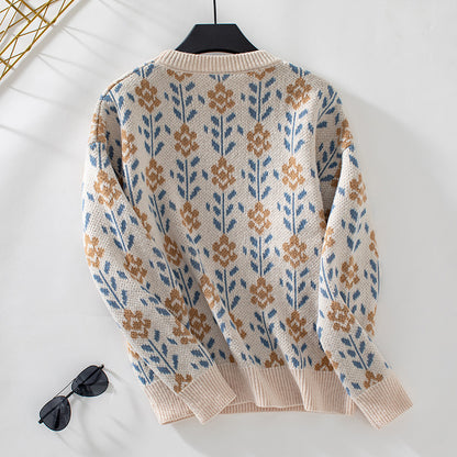 Casual Crew Neck Long Sleeve Sweater