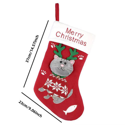 Cute Cat And Dog Christmas Stockings