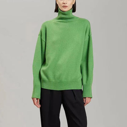 Turtleneck Ribbed Knit Sweater