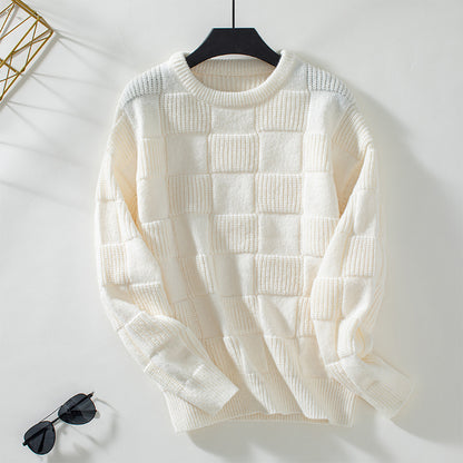 Women's Round Neck Lazy Style Knitted Sweater