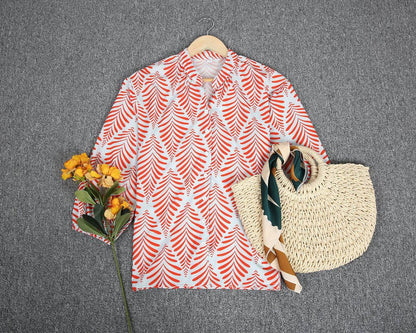 Modern Styling Print 3/4 Sleeve Top