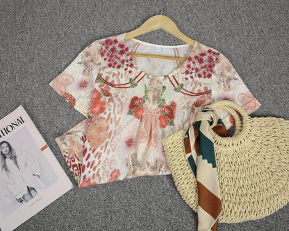 Groovy Print Short Sleeve Top