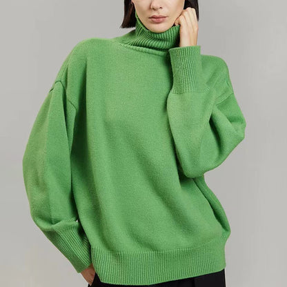 Turtleneck Ribbed Knit Sweater